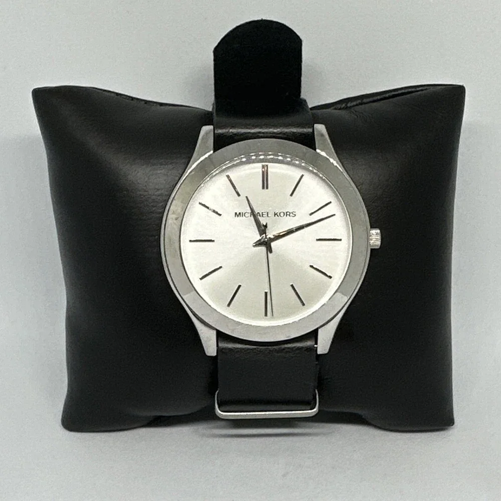Michael Kors Slim Runway MK2508 Women's Black Leather Analog Dial Watch HME650